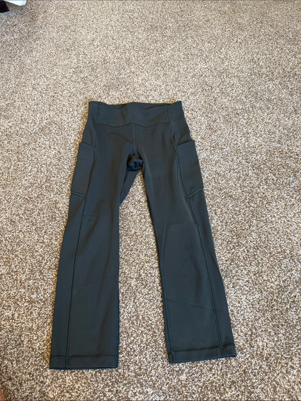 lululemon athletica olive green Performance Leggings with Side Pockets